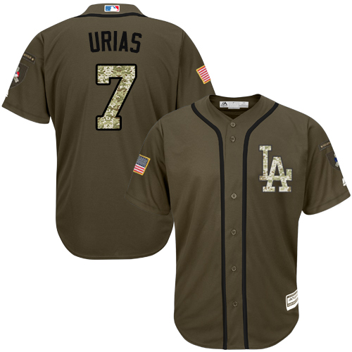 Dodgers #7 Julio Urias Green Salute to Service Stitched Youth MLB Jersey